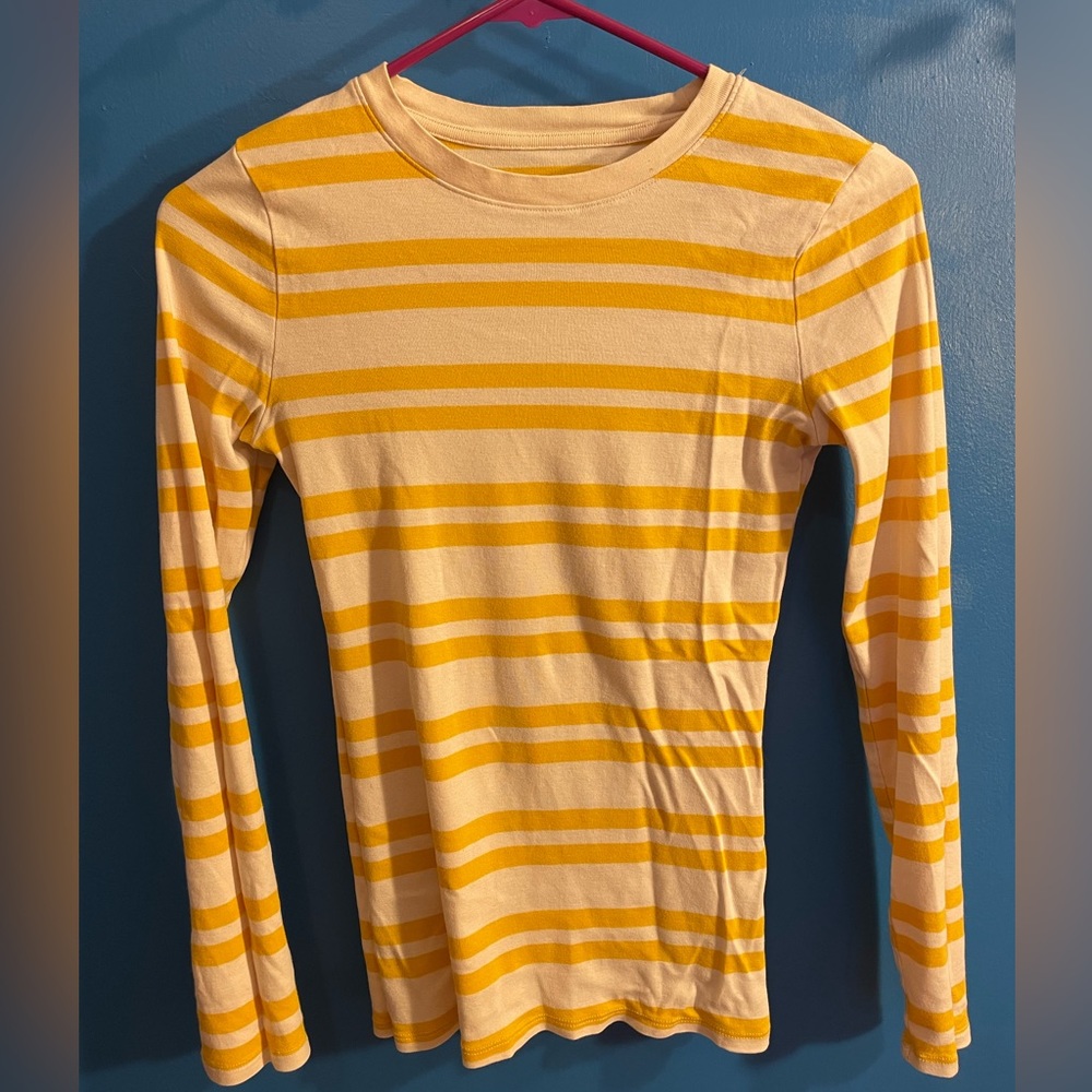 Cream and yellow long sleeve tee